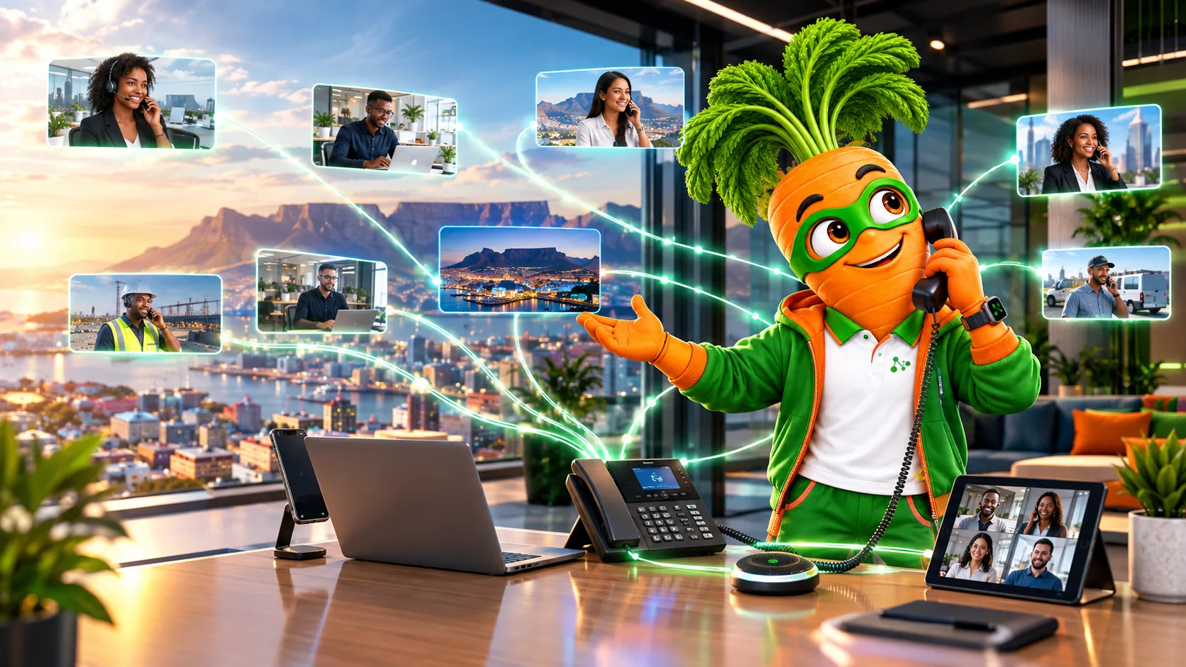 Business team working on reliable connected infrastructure